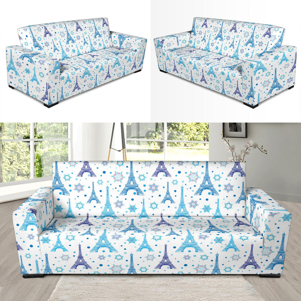 Eiffel Tower Pattern Print Design 01 Sofa Slipcover