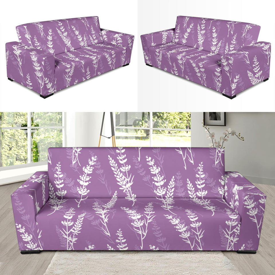 Lavender Flowers Purple Pattern Sofa Slipcover