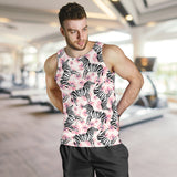Zebra pink flower background Men Tank Top