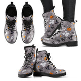 Halloween Design Pattern Leather Boots