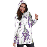 Lavender Flower Design Pattern Women'S Hoodie Dress