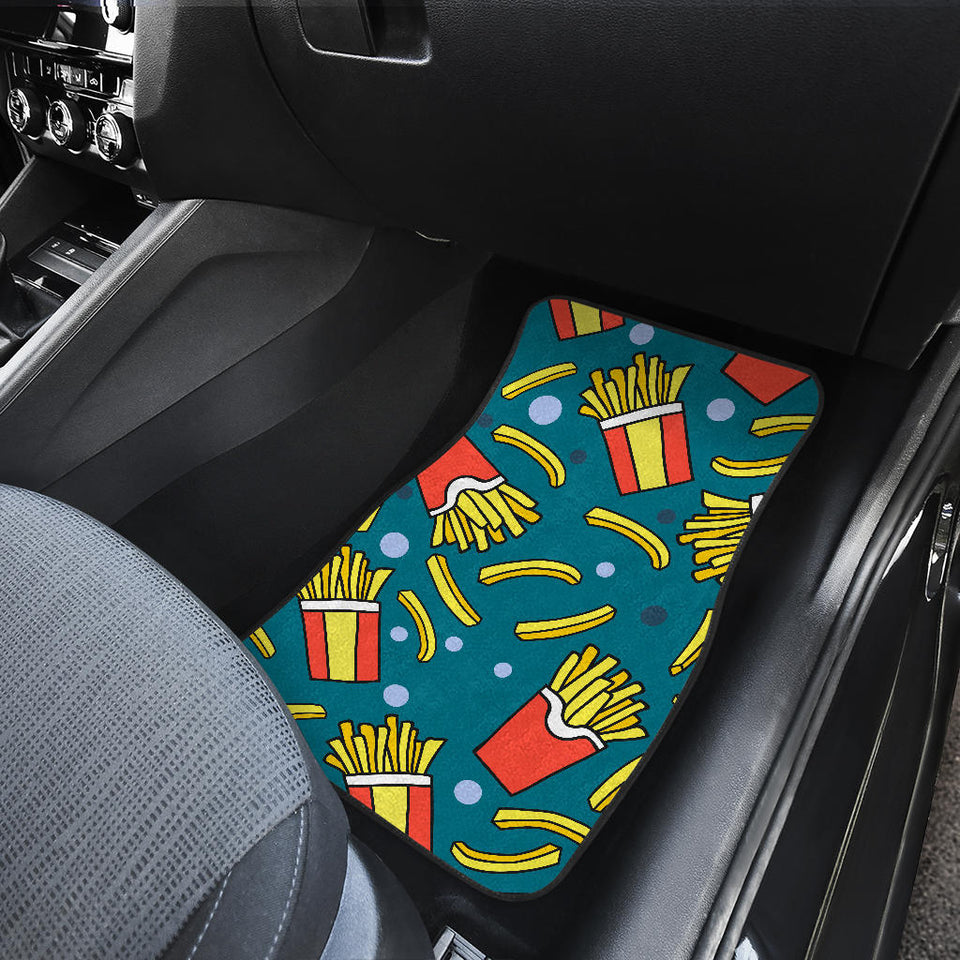 French Fries Red Paper Box Pattern Front And Back Car Mats