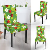 Ladybug Pattern Print Design 01 Dining Chair Slipcover