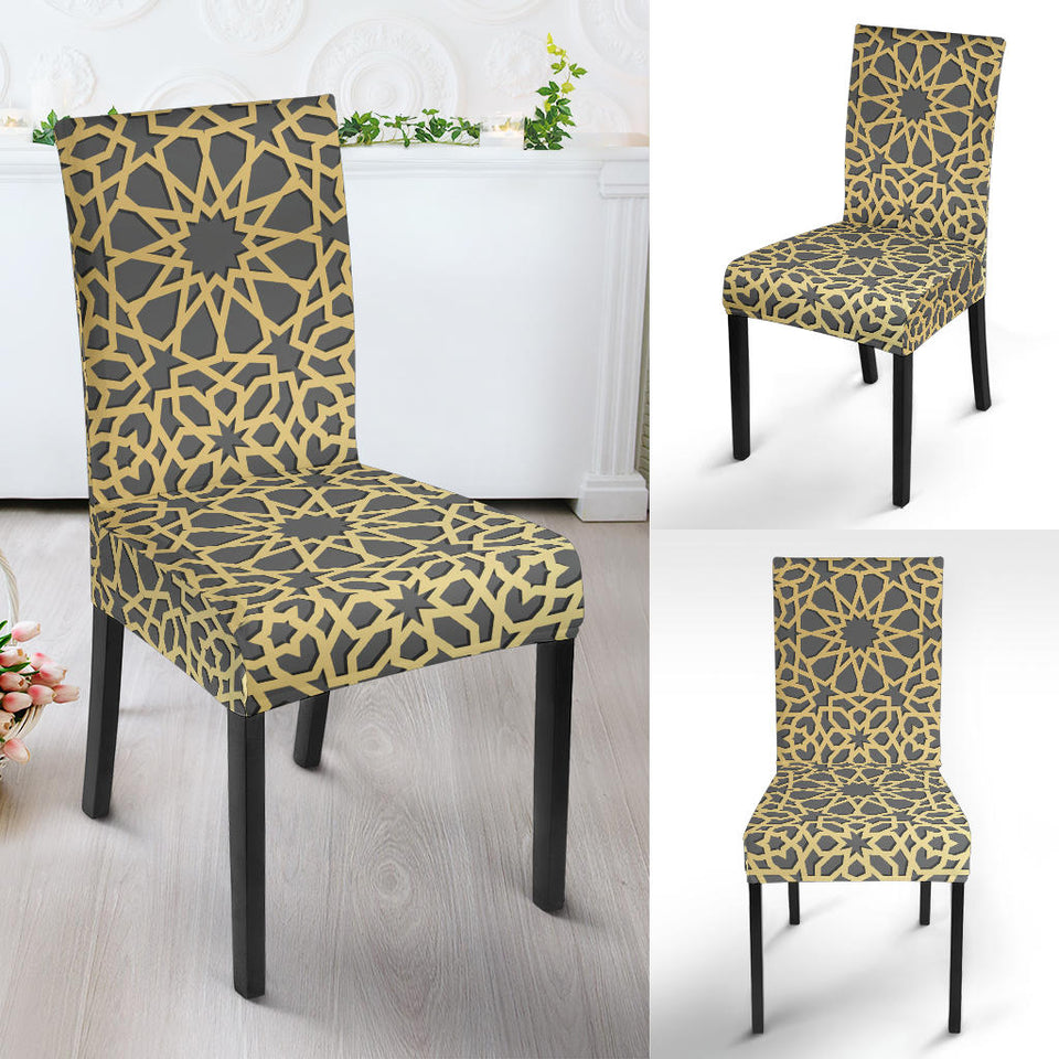 Arabic Star Gold Pattern Dining Chair Slipcover