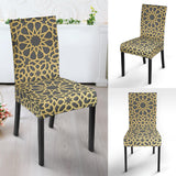 Arabic Star Gold Pattern Dining Chair Slipcover