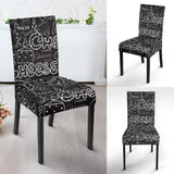 Handwritten Cheese Pattern Dining Chair Slipcover