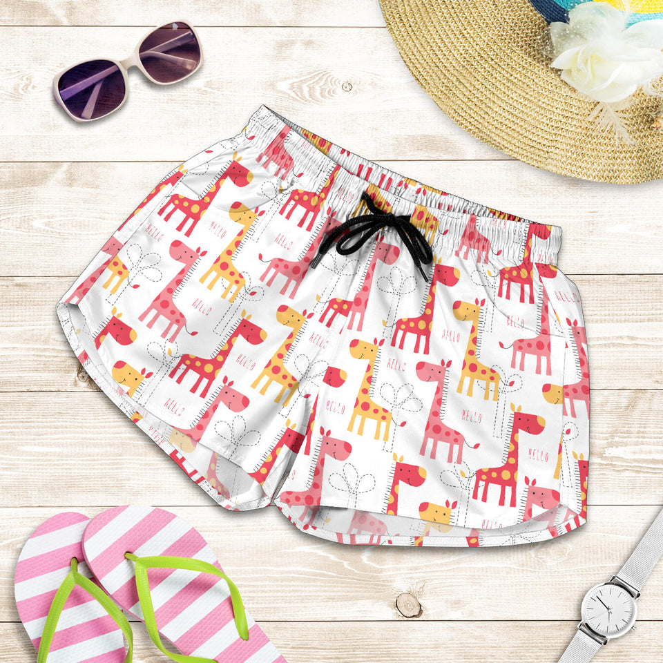 Giraffe Pattern Print Design 03 Women Shorts