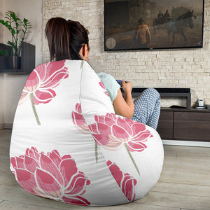 Pink Lotus Waterlily Pattern Bean Bag Cover