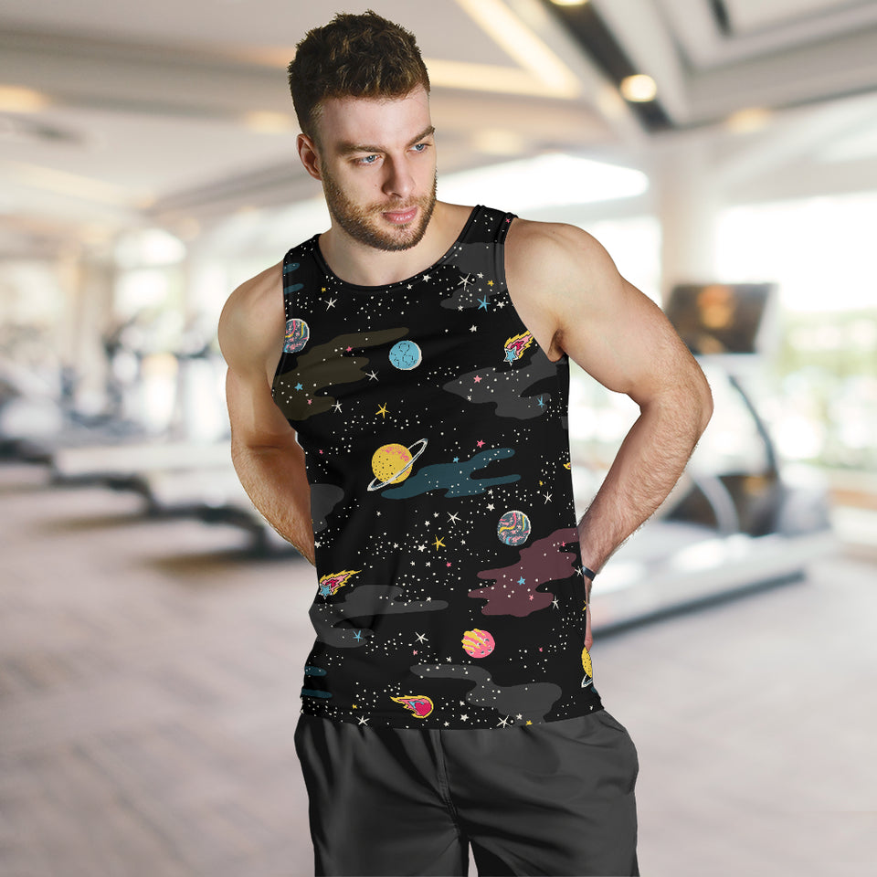 space pattern Men Tank Top