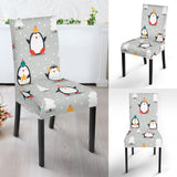 Cute Penguin Christmas Pattern Dining Chair Slipcover