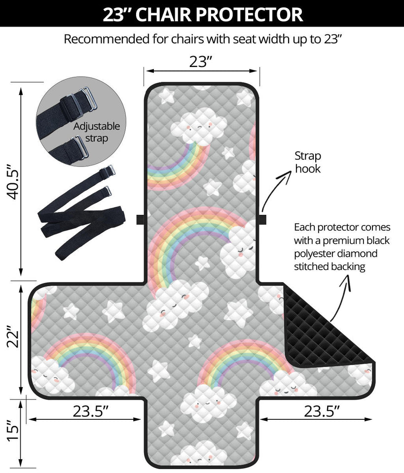 Cute rainbow clound star pattern Chair Cover Protector