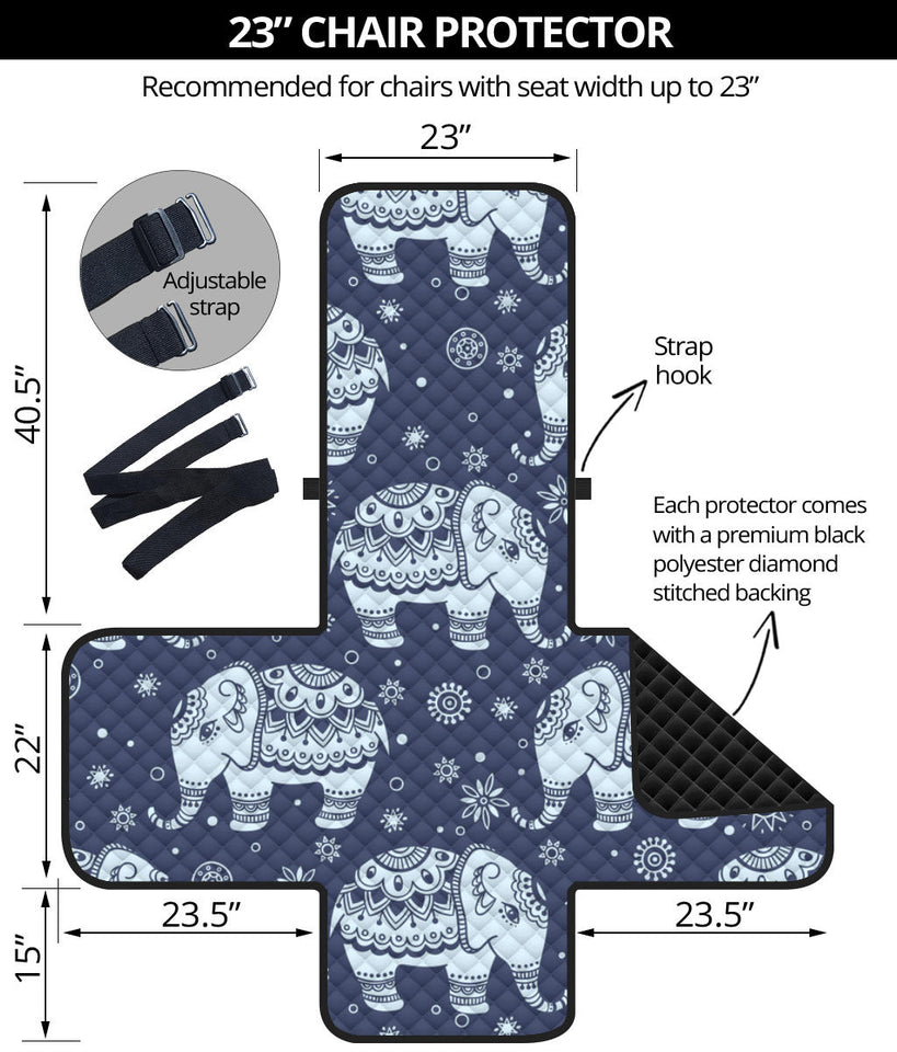 Elephant tribal design pattern Chair Cover Protector