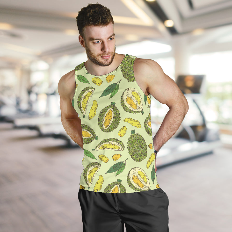 Durian leaves pattern background Men Tank Top