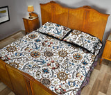 Cute nautical steering wheel anchor pattern Quilt Bed Set
