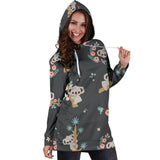 Cute Koala Pattern Women'S Hoodie Dress