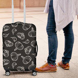 Garlic Pattern Black Background Luggage Covers