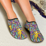 Cute Yellow Monkey Leaves Pattern Aqua Shoes