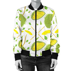 Durian Pattern Background Women'S Bomber Jacket