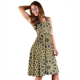 Arabic Star Gold Pattern Sleeveless Midi Dress