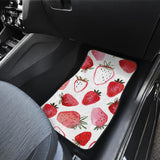 Watercolor Hand Drawn Beautiful Strawberry Pattern Front And Back Car Mats