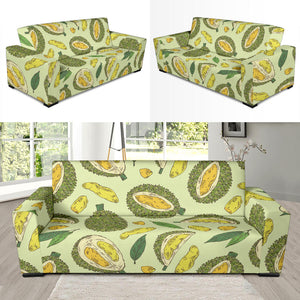 Durian Leaves Pattern Background Sofa Slipcover