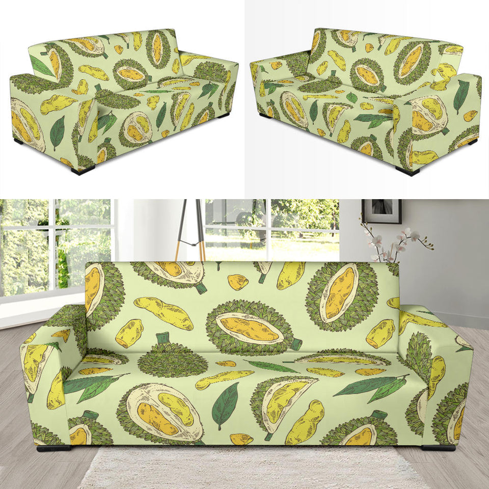 Durian Leaves Pattern Background Sofa Slipcover