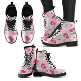Cute Little Mermaid Pattern Leather Boots