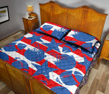 American football ball star stripes pattern Quilt Bed Set
