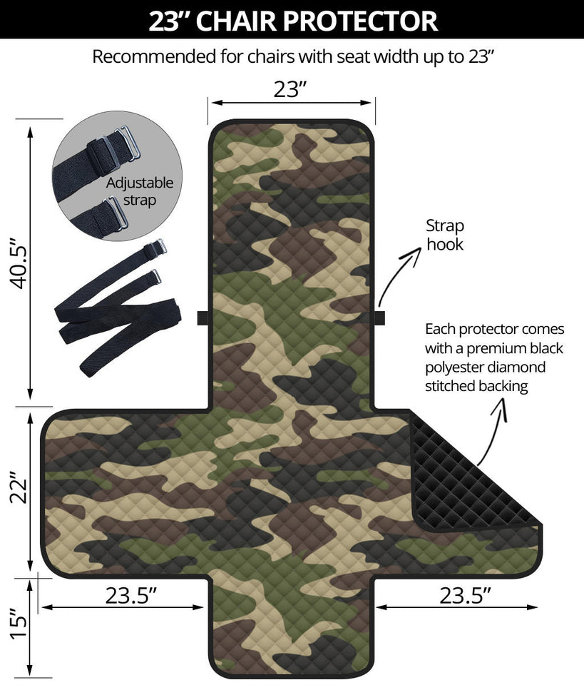Dark Green camo camouflage pattern Chair Cover Protector