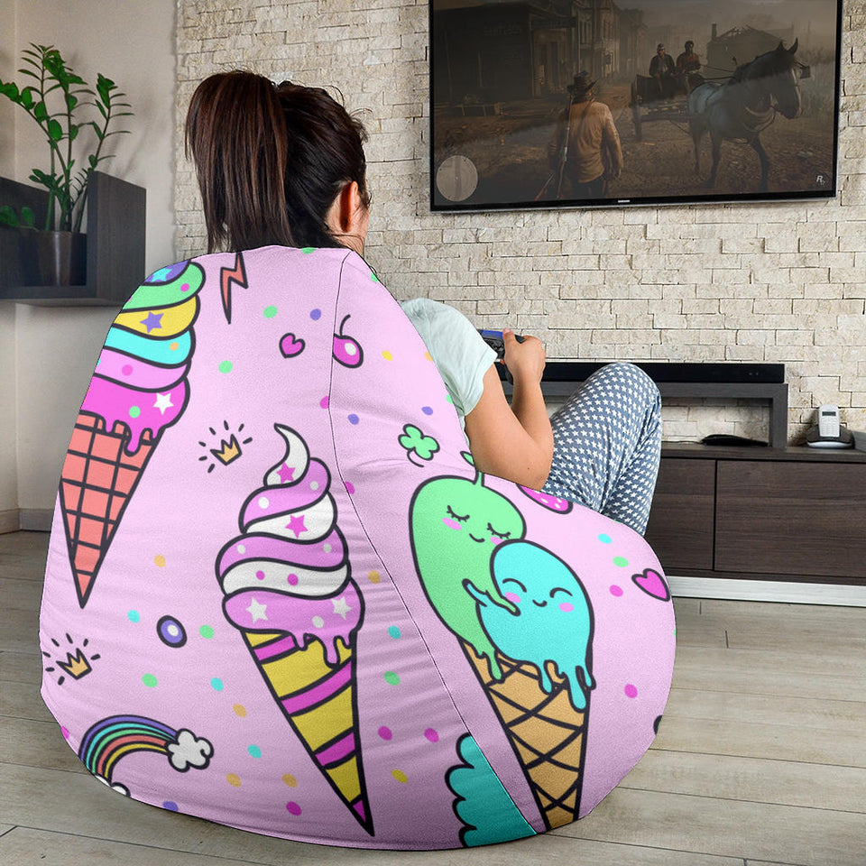 Cute Ice Cream Cone Animal Pattern Bean Bag Cover