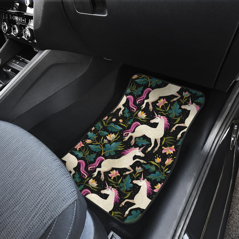 Unicorns Forest Background Front And Back Car Mats