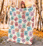 Chemistry Periodic Table Pattern Print Design 02 Premium Blanket