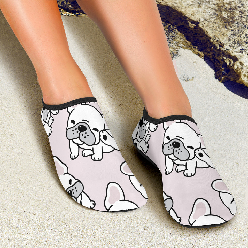 Cute French Bulldog Pattern Aqua Shoes