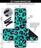 Green leopard skin print pattern Chair Cover Protector