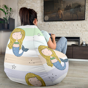 Cute Hand Drawn Mermaid Bean Bag Cover