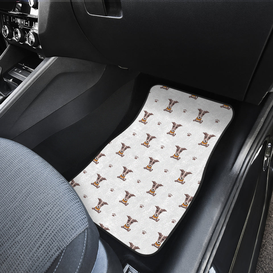 Greyhound Pattern Print Design 05 Front and Back Car Mats