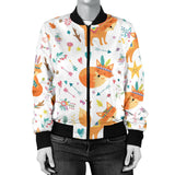 Cute Tribal Fox Pattern Women'S Bomber Jacket