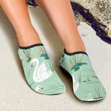 White Swan Lake Pattern Aqua Shoes