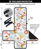 Maneki Neko Lucky Cat fan sakura Recliner Cover Protector