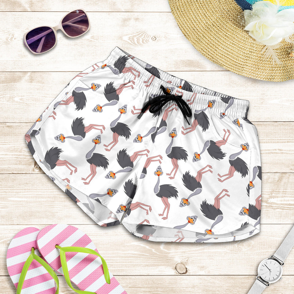 Ostrich Pattern Print Design 02 Women Shorts