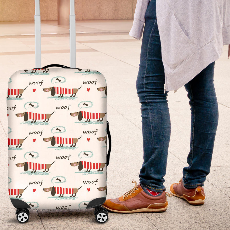 Cute Dachshund Bone Pattern Luggage Covers