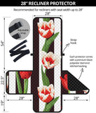 red and white tulips pattern Recliner Cover Protector