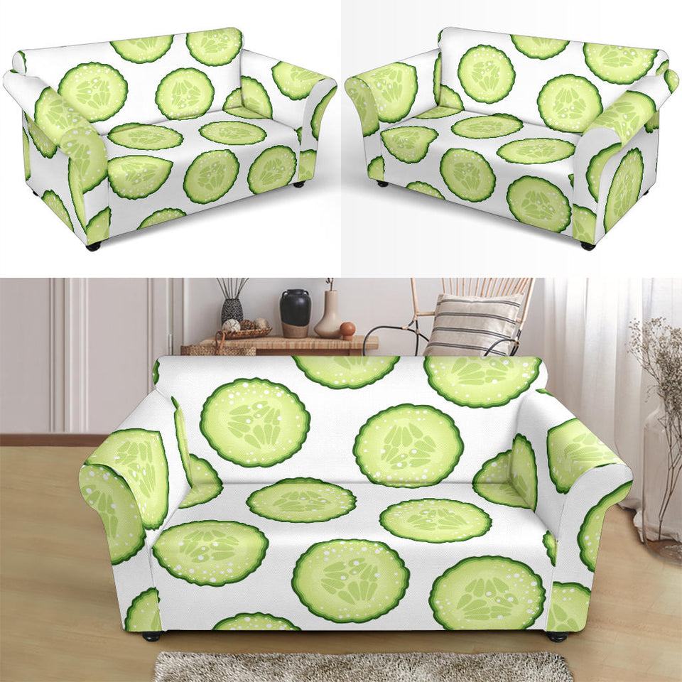 Cucumber Slices Pattern Loveseat Couch Slipcover