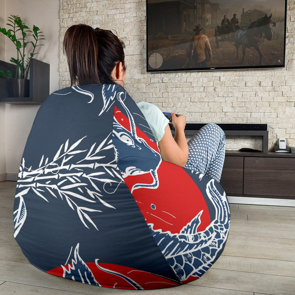 Koi Fish Carp Fishs Hand Drawn Japanese Art Bean Bag Cover