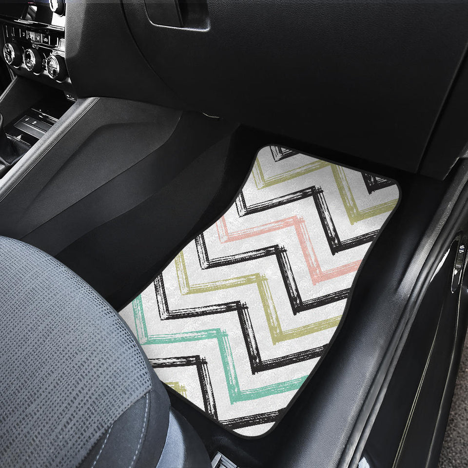Zigzag  Chevron Paint Pattern Front And Back Car Mats