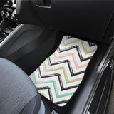 Zigzag  Chevron Paint Pattern Front And Back Car Mats