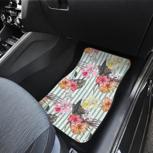 Colorful Orchid Flower Pattern Front Car Mats
