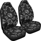 Garlic Pattern Black Background Universal Fit Car Seat Covers