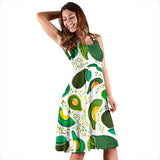 Avocado Design Pattern Sleeveless Midi Dress