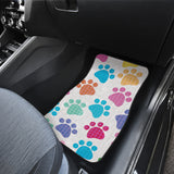 Dog Paws Pattern Print Design 01 Front and Back Car Mats